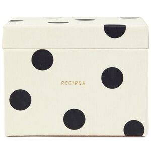 Kate Spade Recipe Box, Deco Dot NWT